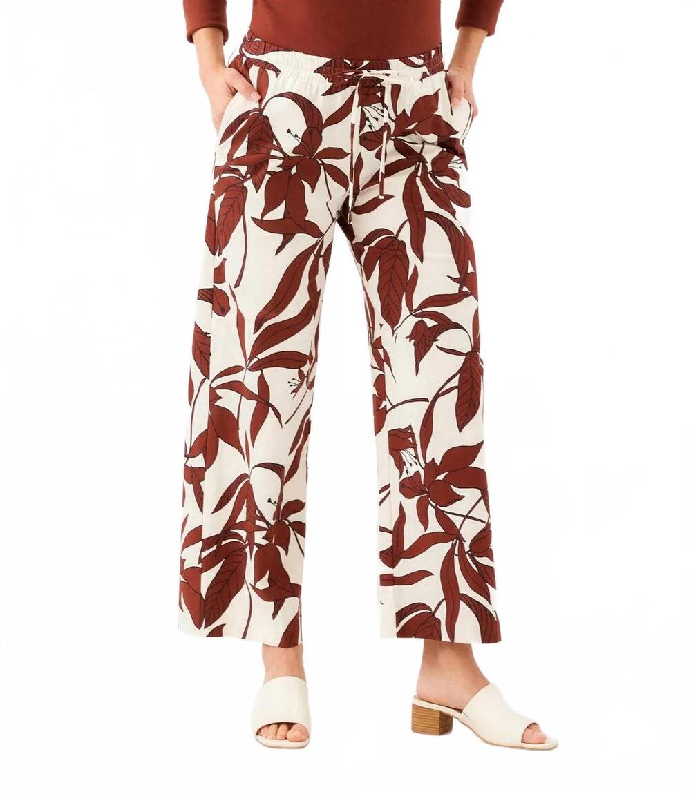 NEW KAREN KANE drawstring ankle pants in print